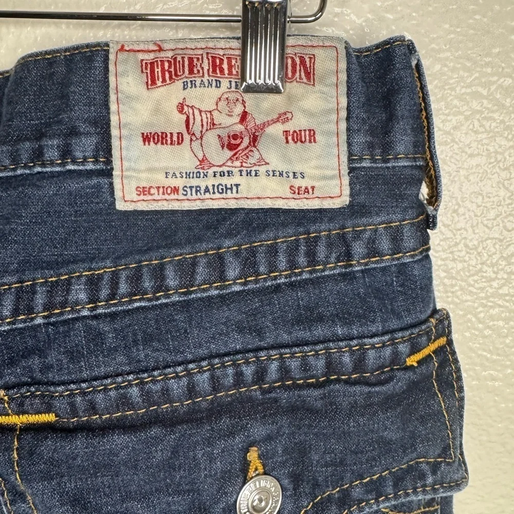 True Religion Acid Wash Denim Size 33 Jeans 100% Cotton Made In Mexico.